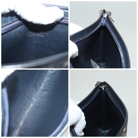 Christian Dior Trotter Canvas Shoulder Bag Navy Gold Auth ep9528 - Picture 15 of 16
